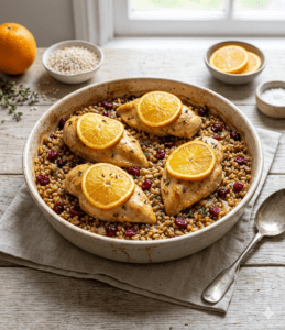 chicken and barley pilaf
