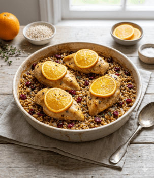 chicken and barley pilaf